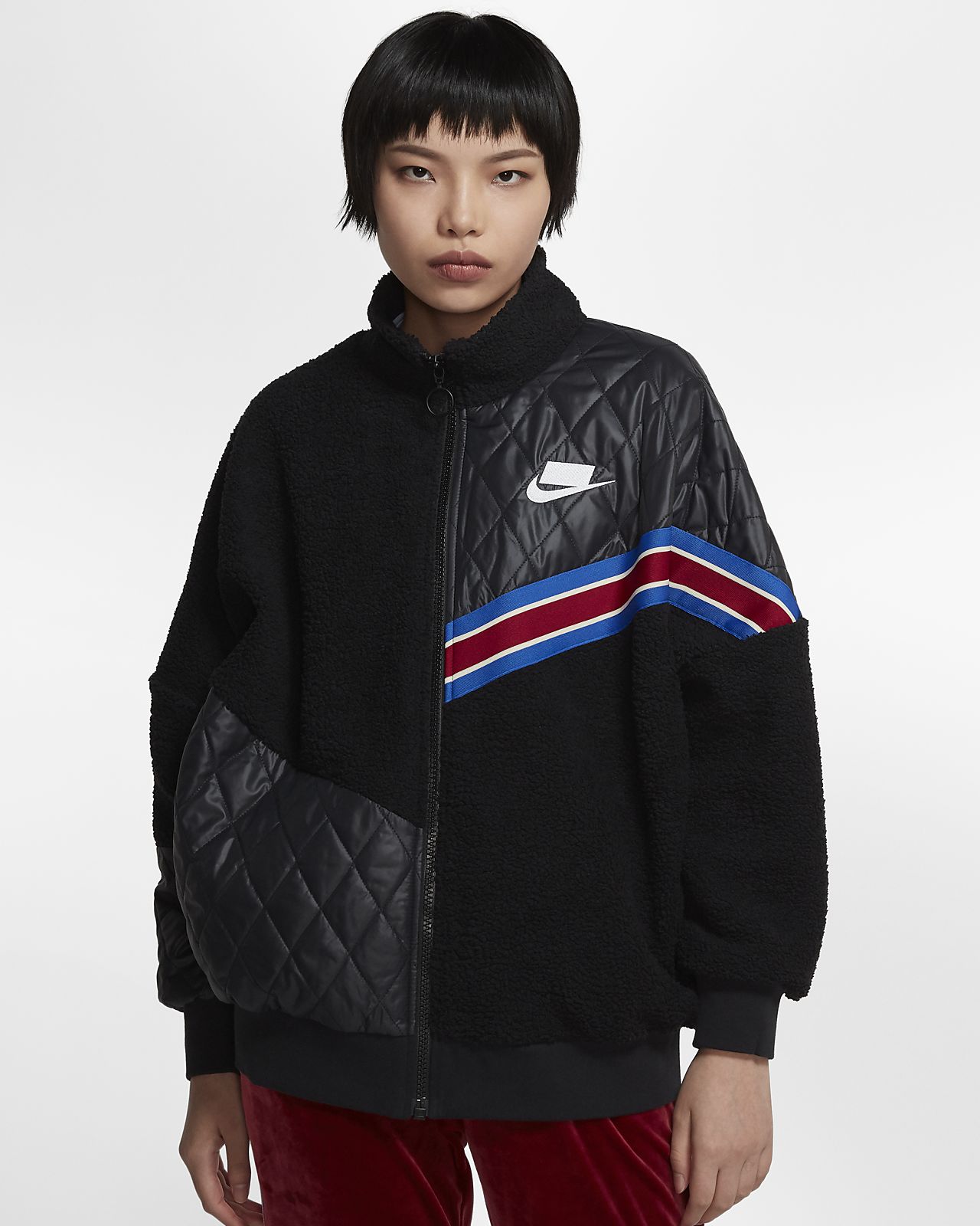 Nike Sportswear Nike Sports Pack Sherpa å¥³å­å¨é¿æé¾å¼è¥å¤¹å-èå(Nike)ä¸­å½å®ç½